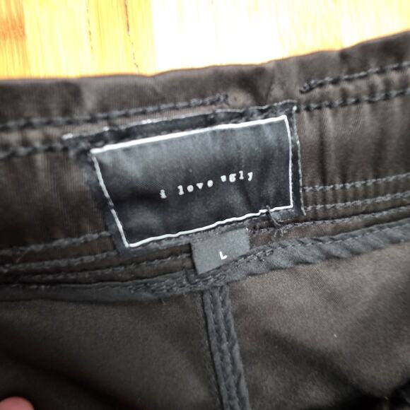 I Love Ugly Pants Zespy Men’s Size L Black Tapered Slim Fit Black Zipper Milita - Picture 7 of 10